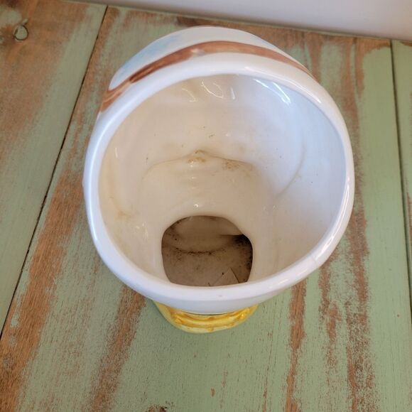 Vintage Freckled Little Boy with Helmet, Goggles, & Red Car Planter - 1960's - Picture 11 of 16